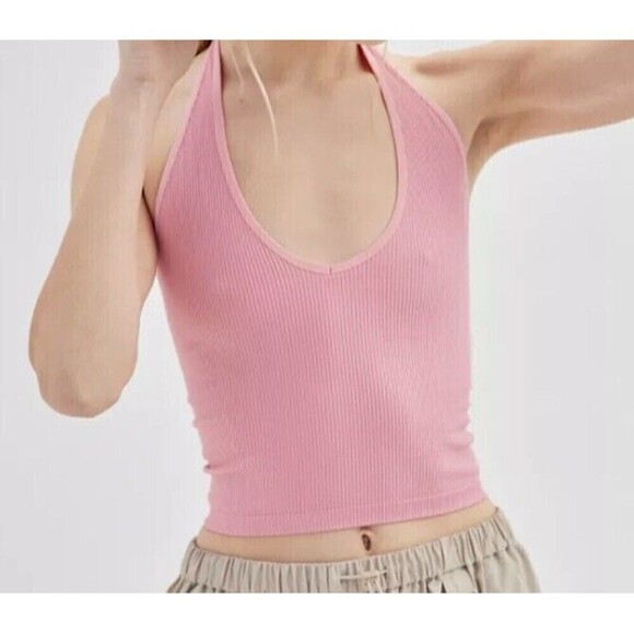 Urban Outfitters Tops - Urban outfitters Out From Under Jackie Seamless Halter Bra Top Pink Size…